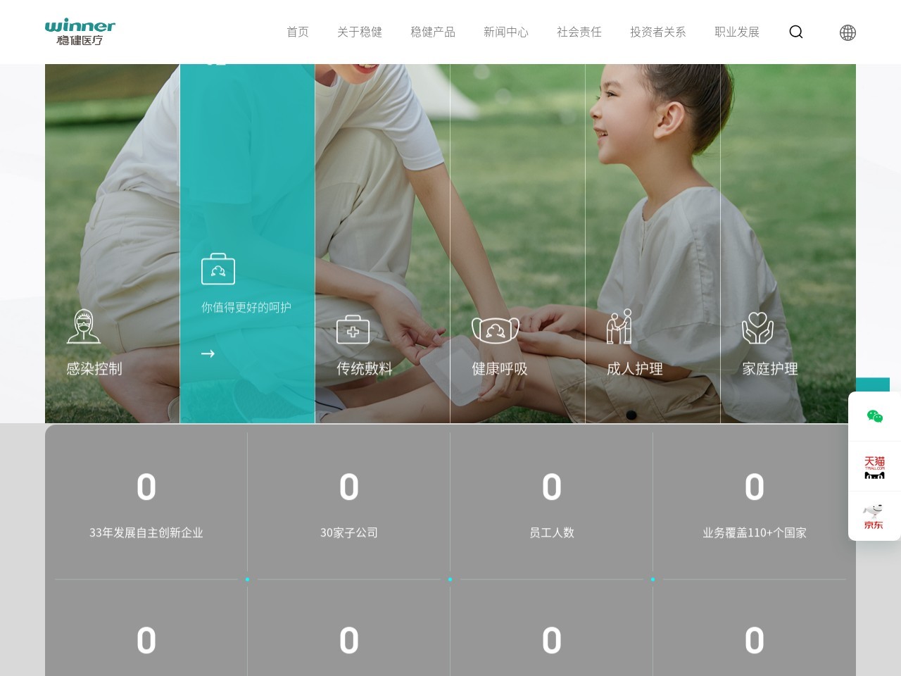 稳健医疗用品股份有限公司网站截图